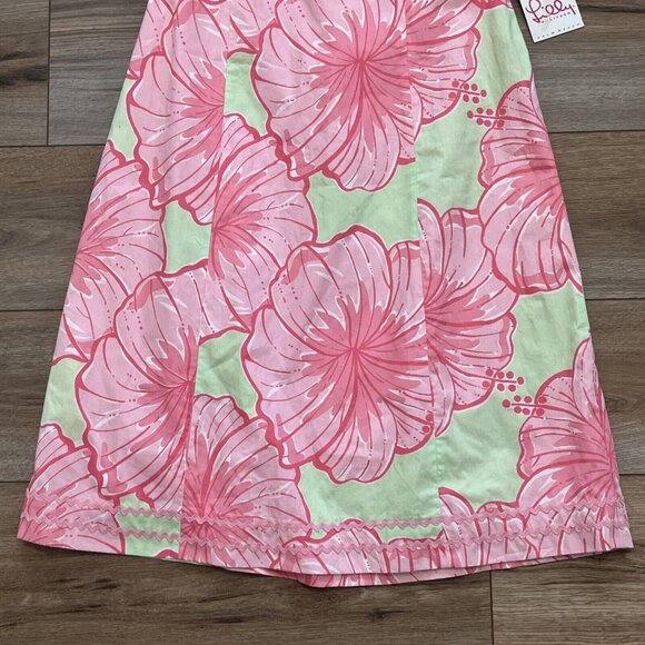 Women's Lilly Pulitzer Sabrina Dress SZ 6 Strapless Green Pink Floral VTG NOS - Picture 3 of 12